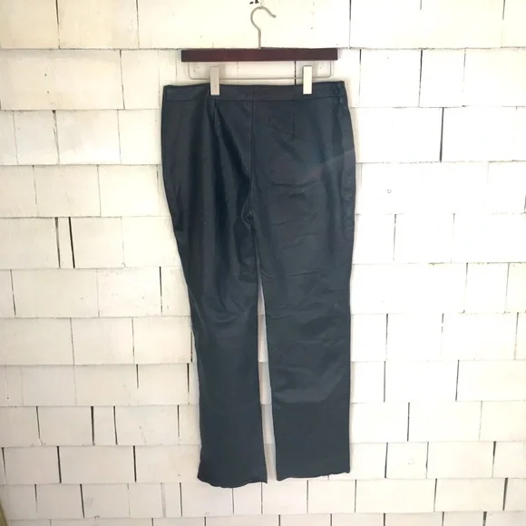 Genuine black Leather Pants - size 4 - Picture 3 of 6